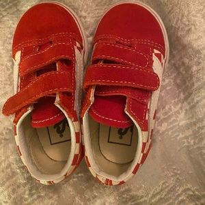 Red and white vans good condition